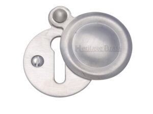 Heritage Brass Standard Round Covered Key Escutcheon, Satin Chrome