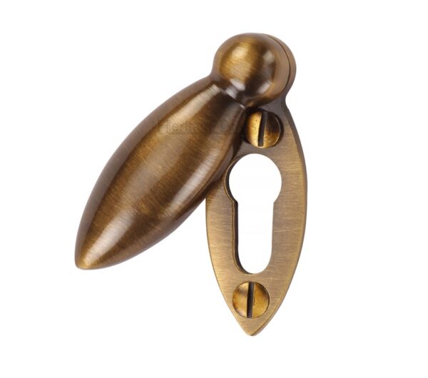 Heritage Brass Covered Oval Standard Key Escutcheon, Antique Brass