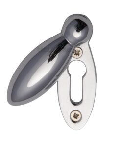 Heritage Brass Covered Oval Standard Key Escutcheon, Polished Chrome