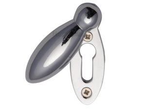 Heritage Brass Covered Oval Standard Key Escutcheon, Polished Chrome