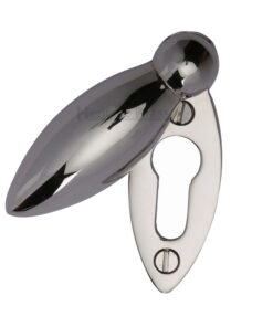 Heritage Brass Covered Oval Standard Key Escutcheon, Polished Nickel