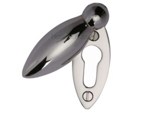 Heritage Brass Covered Oval Standard Key Escutcheon, Polished Nickel