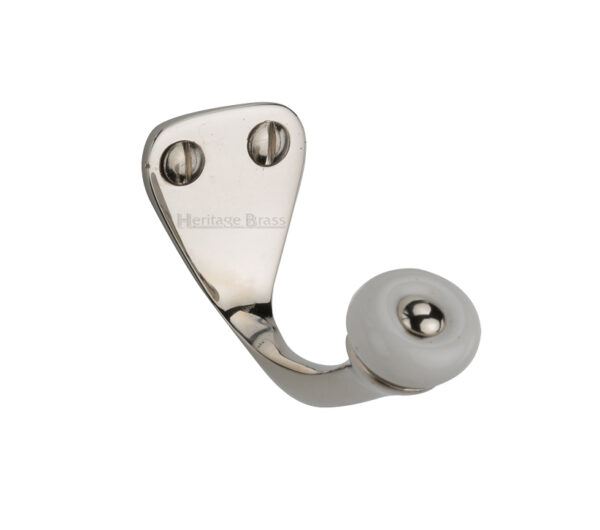 Heritage Brass Single Robe Hook (45Mm Height), Polished Nickel