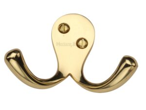 Heritage Brass Double Robe Hook (64Mm Width), Polished Brass