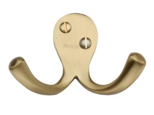 Heritage Brass Double Robe Hook (64Mm Width), Satin Brass