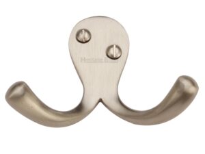 Heritage Brass Double Robe Hook (64Mm Width), Satin Nickel