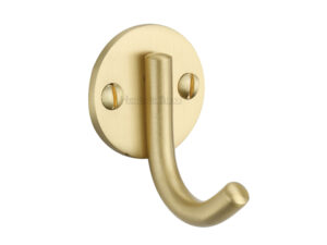 Heritage Brass Modern Single Robe Hook (52Mm Height), Satin Brass