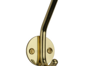 Heritage Brass Modern Hat & Coat Hook (90Mm Height), Polished Brass