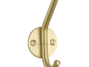 Heritage Brass Modern Hat & Coat Hook (90Mm Height), Satin Brass