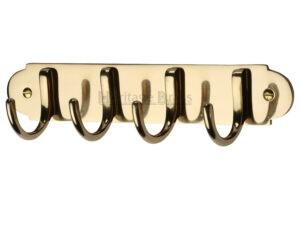 Heritage Brass Coat Hooks On Plate (223Mm Width), Polished Brass