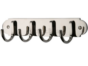 Heritage Brass Coat Hooks On Plate (223Mm Width), Polished Nickel