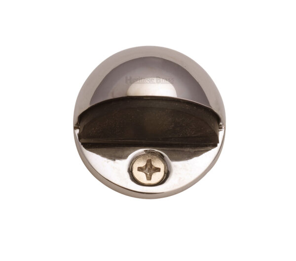 Heritage Brass Oval Floor Mounted Door Stop (47Mm Diameter), Polished Nickel