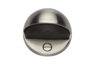 Heritage Brass Oval Floor Mounted Door Stop (47Mm Diameter), Satin Nickel