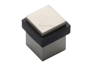 Heritage Brass Square Floor Mounted Door Stop (30Mm X 30Mm), Satin Nickel