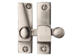 Heritage Brass Hook Plate Sash Fastener (69Mm X 20Mm), Satin Nickel -