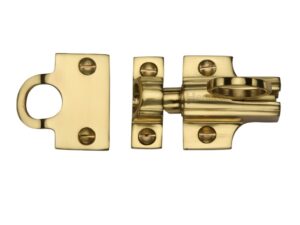 Heritage Brass Fanlight Catch With Ring Pull, Polished Brass