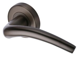 Heritage Brass Wing Matt Bronze Door Handles On Round Rose