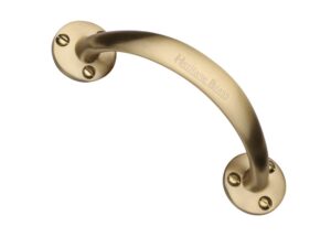 Heritage Brass Curved Bow Pull Handle, Satin Brass