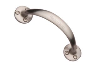 Heritage Brass Curved Bow Pull Handle, Satin Nicke