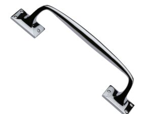 Heritage Brass Cranked Pull Handle, Polished Chrome