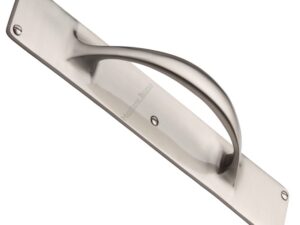 Heritage Brass Slim Pull Handle On 303Mm Backplate, Satin Nickel -