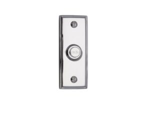 Heritage Brass Oblong Bell Push (83Mm X 33Mm), Polished Chrome