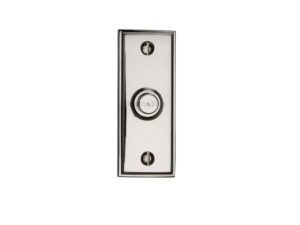 Heritage Brass Oblong Bell Push (83Mm X 33Mm), Polished Nickel