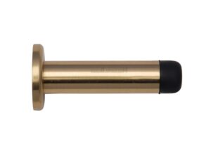 Heritage Brass Cylinder Wall Mounted Door Stop With Rose (76Mm Or 87Mm), Polished Brass