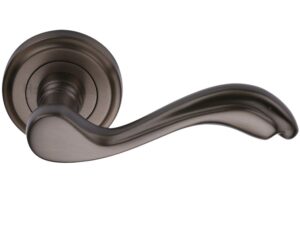 Heritage Brass Lisboa Matt Bronze Door Handles On Round Rose