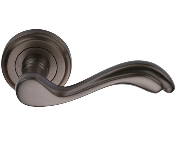 Heritage Brass Lisboa Matt Bronze Door Handles On Round Rose