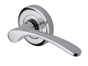 Heritage Brass Sophia Polished Chrome Door Handles On Round Rose (Sold In Pairs)