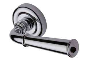 Heritage Brass Colonial Polished Chrome Door Handles On Round Rose (Sold In Pairs)