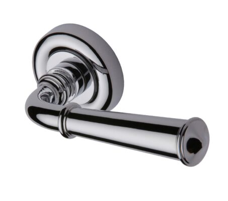 Heritage Brass Colonial Polished Chrome Door Handles On Round Rose (Sold In Pairs)