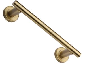 Heritage Brass Pull Handle On Rose, Satin Brass -