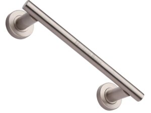 Heritage Brass Pull Handle On Rose, Satin Nickel -