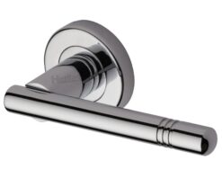 Heritage Brass Alicia Polished Chrome Door Handles On Round Rose (Sold In Pairs)