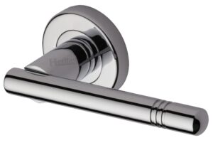 Heritage Brass Alicia Polished Chrome Door Handles On Round Rose (Sold In Pairs)