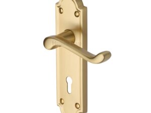 Heritage Brass Meridian Satin Brass Door Handles (Sold In Pairs)