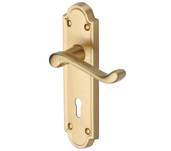 Heritage Brass Meridian Satin Brass Door Handles (Sold In Pairs)