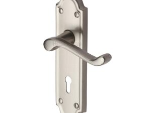 Heritage Brass Meridian Satin Nickel Door Handles (Sold In Pairs)