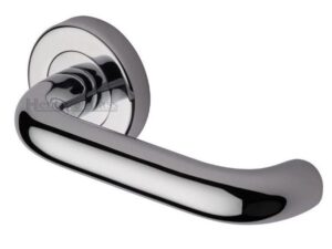 Heritage Brass Harmony Polished Chrome Door Handles On Round Rose(Sold In Pairs)