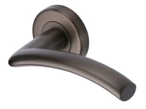 Heritage Brass Centaur Matt Bronze Door Handles On Round Rose