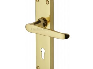 Heritage Brass Victoria Polished Brass Door Handles (Sold In Pairs)