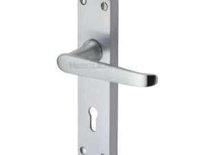 Heritage Brass Victoria Satin Chrome Door Handles (Sold In Pairs)