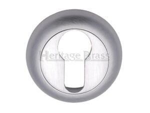 Heritage Brass Euro Profile Key Escutcheon, Satin Chrome