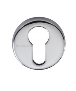 Heritage Brass Euro Profile Key Escutcheon, Polished Chrome