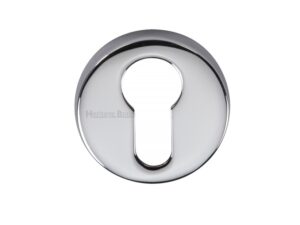 Heritage Brass Euro Profile Key Escutcheon, Polished Chrome