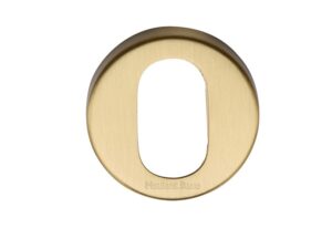 Heritage Brass Oval Key Escutcheon, Satin Brass