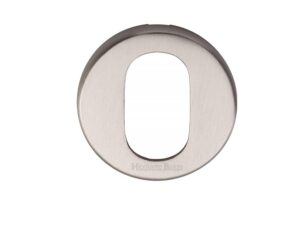 Heritage Brass Oval Key Escutcheon, Satin Nickel