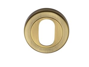 Heritage Brass Oval Profile Key Escutcheon, Antique Brass